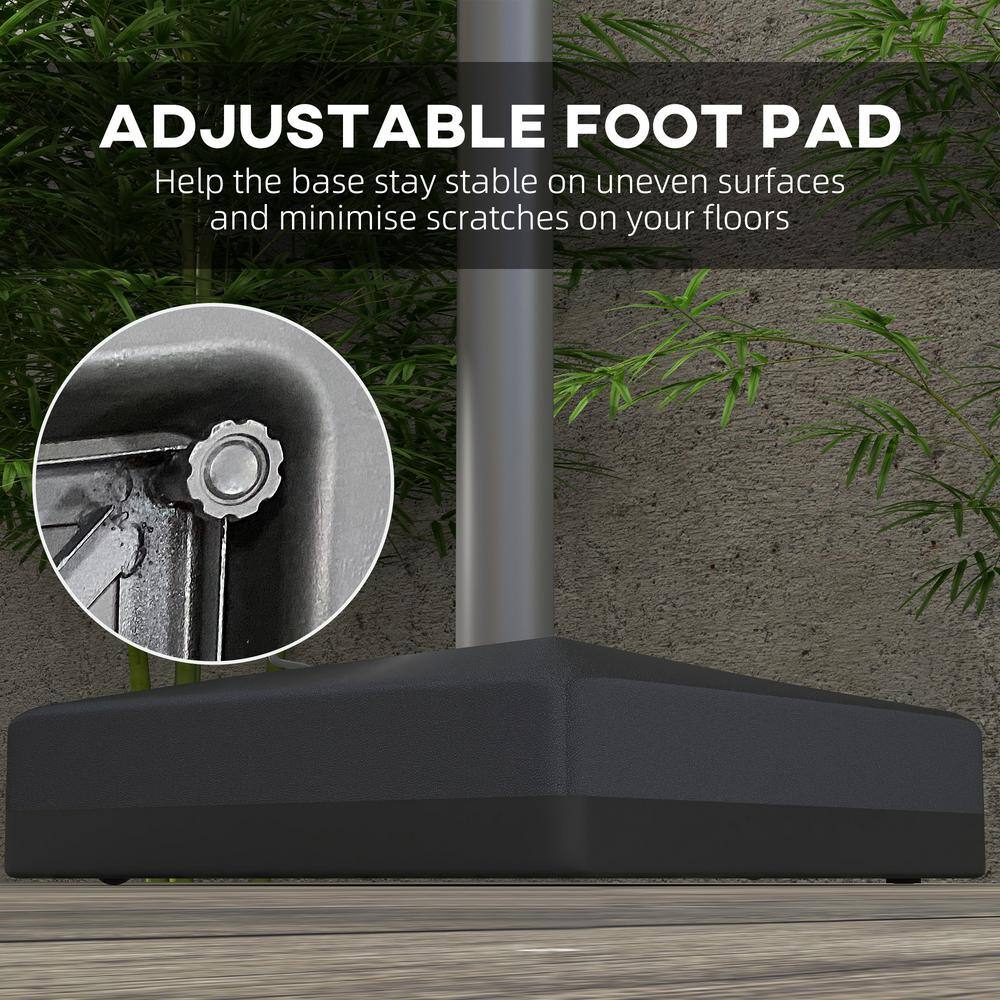 Black Plastic Cantilever Umbrella Base with Wheels