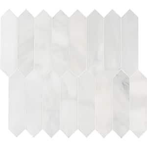 Arabescato Carrara Picket 10.63 in. x 12 in. Honed Marble Patterned Look Floor and Wall Tile (8.9 sq. ft./Case)