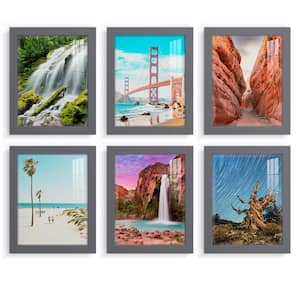 Modern 8 in. x 10 in. Grey Picture Frame (Set of 6)