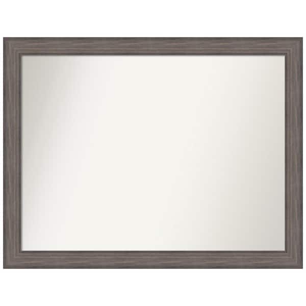 Amanti Art Medium Rectangle Distressed Brown Modern Mirror (37.25 in. H x 48.25 in. W)