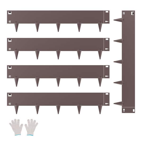 39 in. L x 0.1 in. W x 5 in. H Brown Steel Edging Landscape Steel Garden Edging Borders Strips -Edging Border (5-Pack)