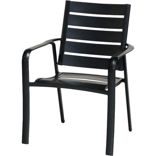 Hanover Cortino All-Weather Commercial Aluminum Slatted Outdoor Dining Chair
