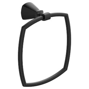 Edgemere Wall Mounted Towel Ring in Matte Black