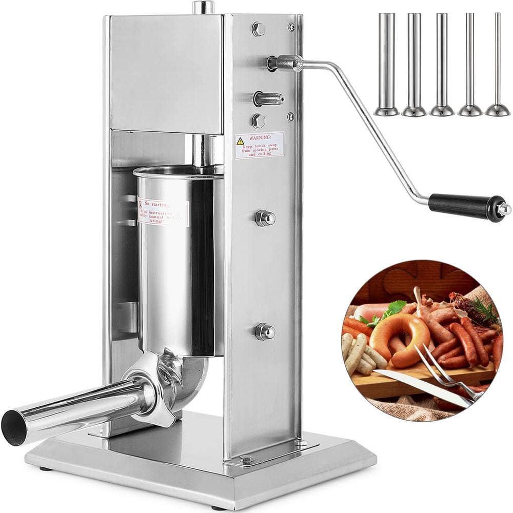 VEVOR Manual Sausage Stuffer Maker 3L Capacity Two Speed Vertical Meat  Filler Stainless Steel with 5 Stuffing Nozzles SV-3GCJ0000000001V0 - The  Home