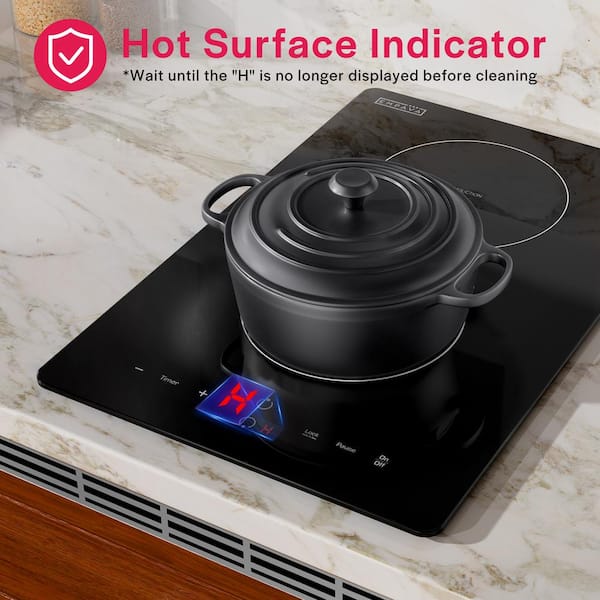 Portable 13.4 in. Induction Electric Cooktop in Black with 2 Elements