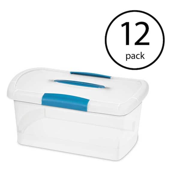 Sterilite 6 Qt. Medium Nesting Showoffs File Box with Latches in Clear (12-Pack)