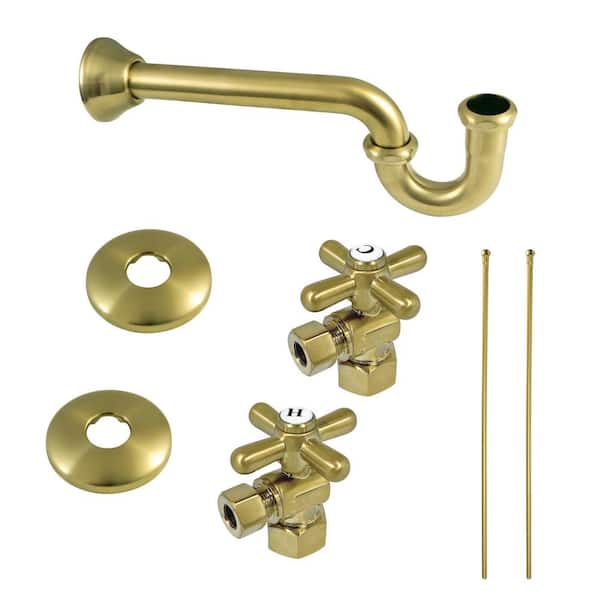 Kingston Brass CC43107DLLKB30 Modern Plumbing Sink Trim Kit with Bottle Trap, Brushed Brass