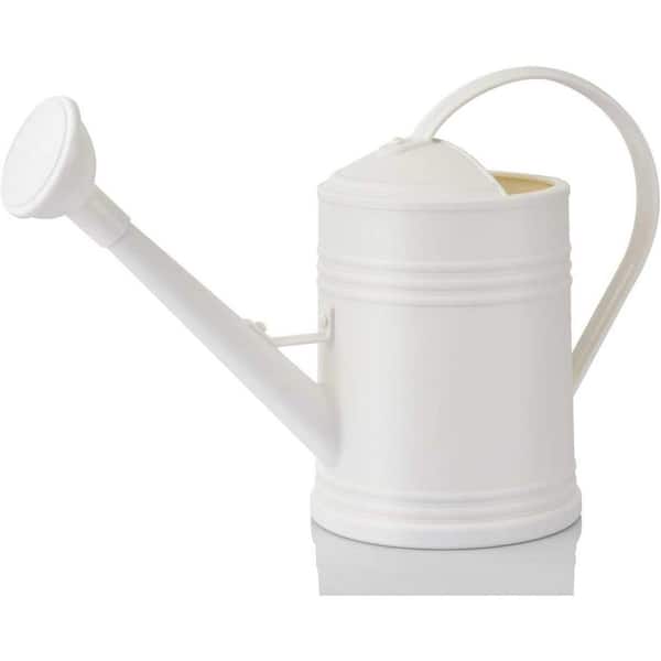 0.5 gal. White Plastic Watering Can for Indoor House Plants Outdoor Garden Flowers with Sprinkler Head
