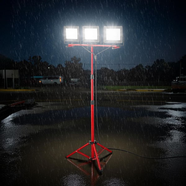 LED Work Light with Stand, 21000 Lumens, Three-Head Portable Camping Light with Individual Switch, 10.83 ft. Power Cord
