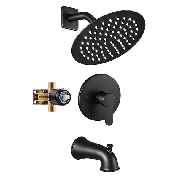 Single Handle 1-Spray Shower Faucet 1.75 GPM with Pressure Balance in Matte Black