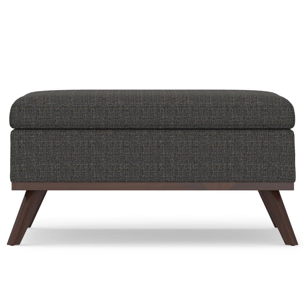 Owen Mid Century Ebony Square Storage Ottoman
