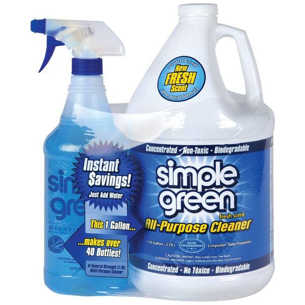 Simple Green 1 gal. Fresh Scent All-Purpose Cleaner with 32 oz. 1:10 Dilution Bottle-DISCONTINUED