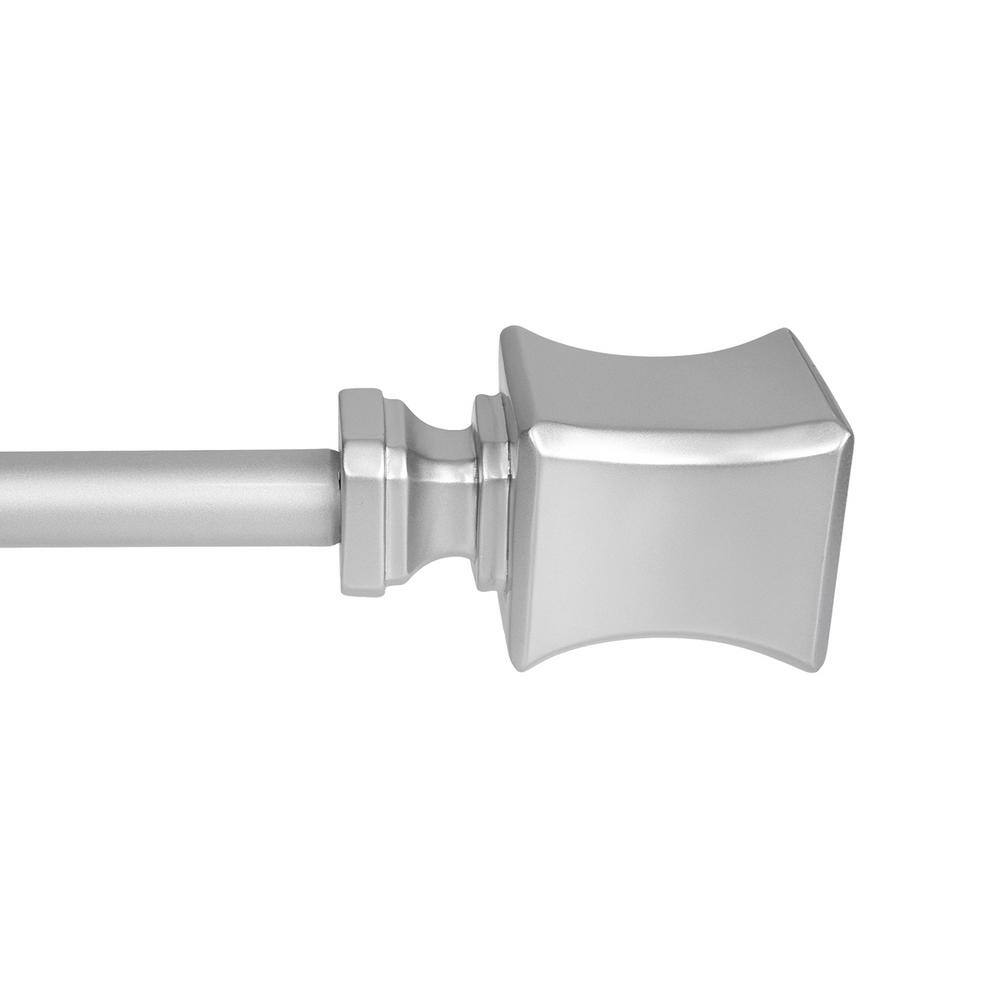Adjustable Nickel Metal Single Curtain Rod with Decorative Finials