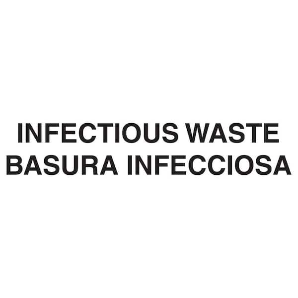 Rubbermaid Commercial Products Bilingual Infectious Waste Decal