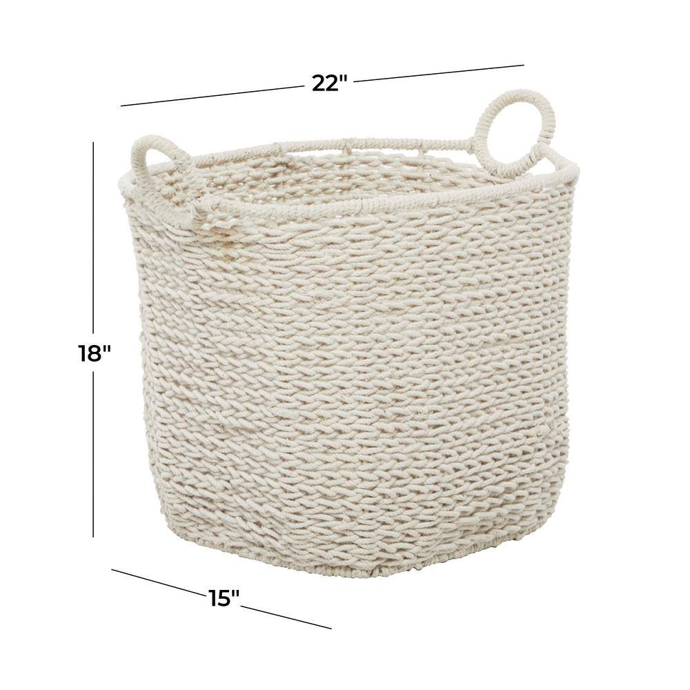 Bohemian Brights Round Fabric Storage Basket with Handles