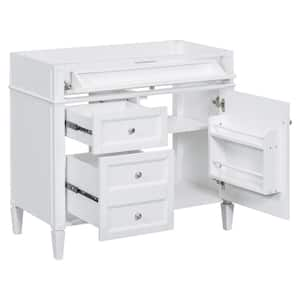 35 in. W x 17.87 in. D x 33 in. H Bath Vanity Cabinet without Top in White with 2-Drawers and a Tip-Out Drawer