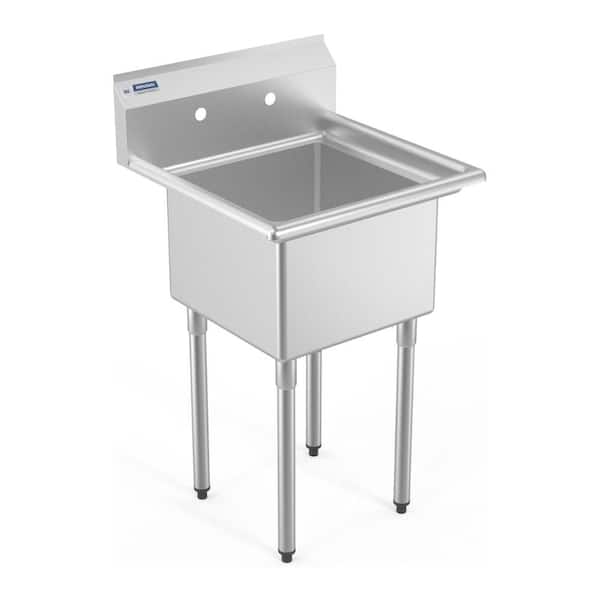 24 in. x 18 in. Stainless Steel Single Bowl Freestanding Utility Sink