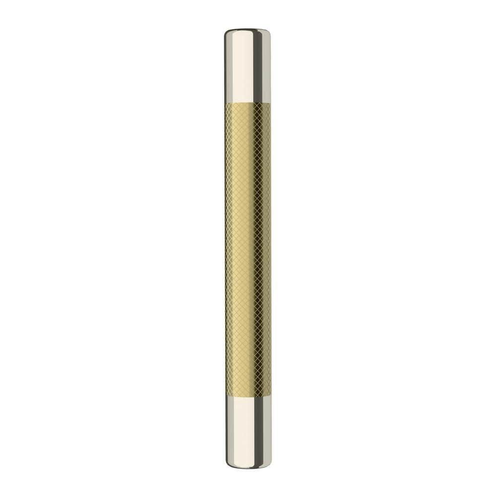 Polished Nickel and Gold Modern Cabinet Pull with Mounting Hardware