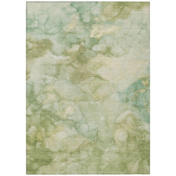 Chantille Machine Washable Indoor/Outdoor Abstract ACN2018 Aloe 8 ft. x 10 ft. Area Rug