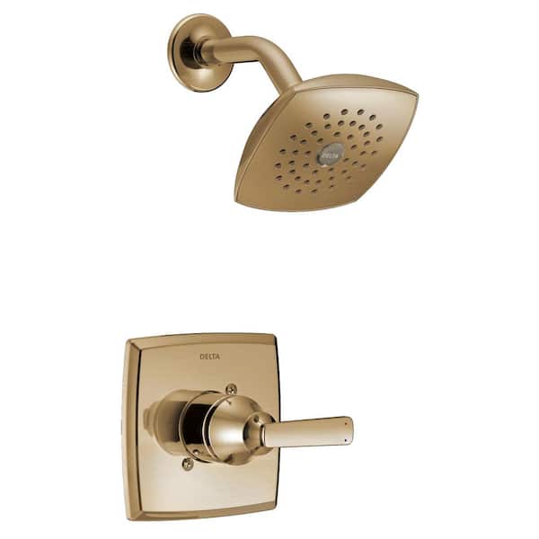 Ashlyn Gold 1-Handle Shower Trim Kit in Champagne Bronze  with Pressure Balance (Valve Not Included)