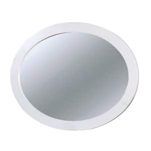 Medium Oval White Modern Mirror (30 in. H x 40 in. W)