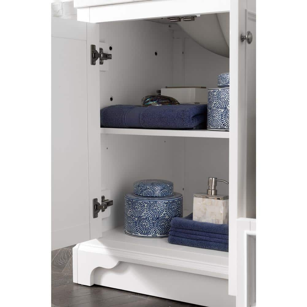 Bright White 72" Double Freestanding Plywood Vanity Cabinet