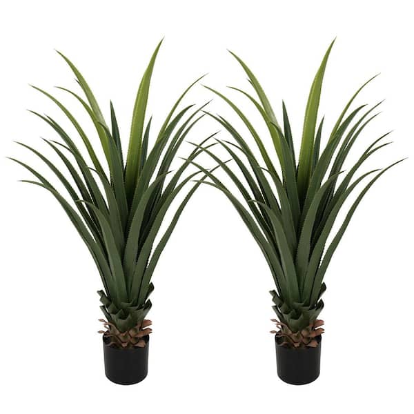 3.7 ft. / 44.1 in Artificial Spiked Agave Plant Faux Agave Plant for Indoor Outdoor Decor(Set of 2)