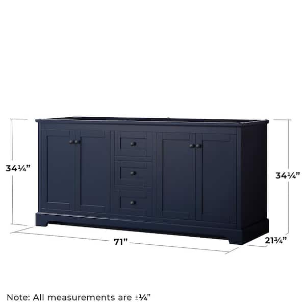 Wyndham Collection Avery 71-in Dark Blue Bathroom Vanity Cabinet