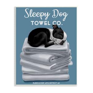 Sleep Dog Towel Co. Boston Terrier Bathroom By Brian Rubenacker Unframed Print Abstract Wall Art 10 in. x 15 in.