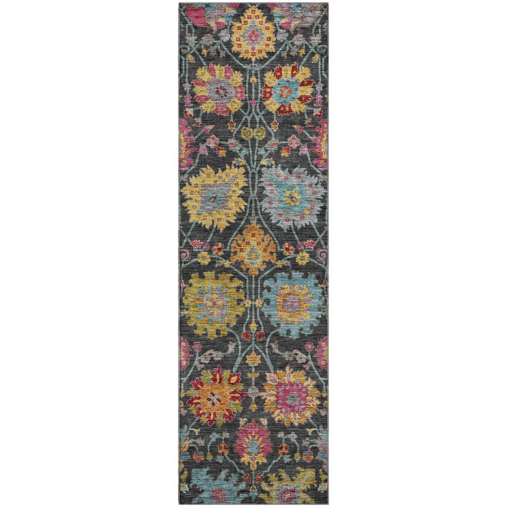 Mayfield Premium Machine Washable Abstract AMF2288 Black 2 ft. x 7 ft. Runner Rug price history on PriceWatchPro