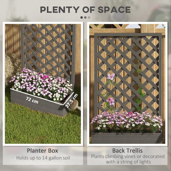 Outsunny Middle 29.5 in. x 13.25 in. x 53.25 in. Dark Gray Outsunny Middle 29.5 in. x 13.25 in. x 53.25 in. Dark Gray