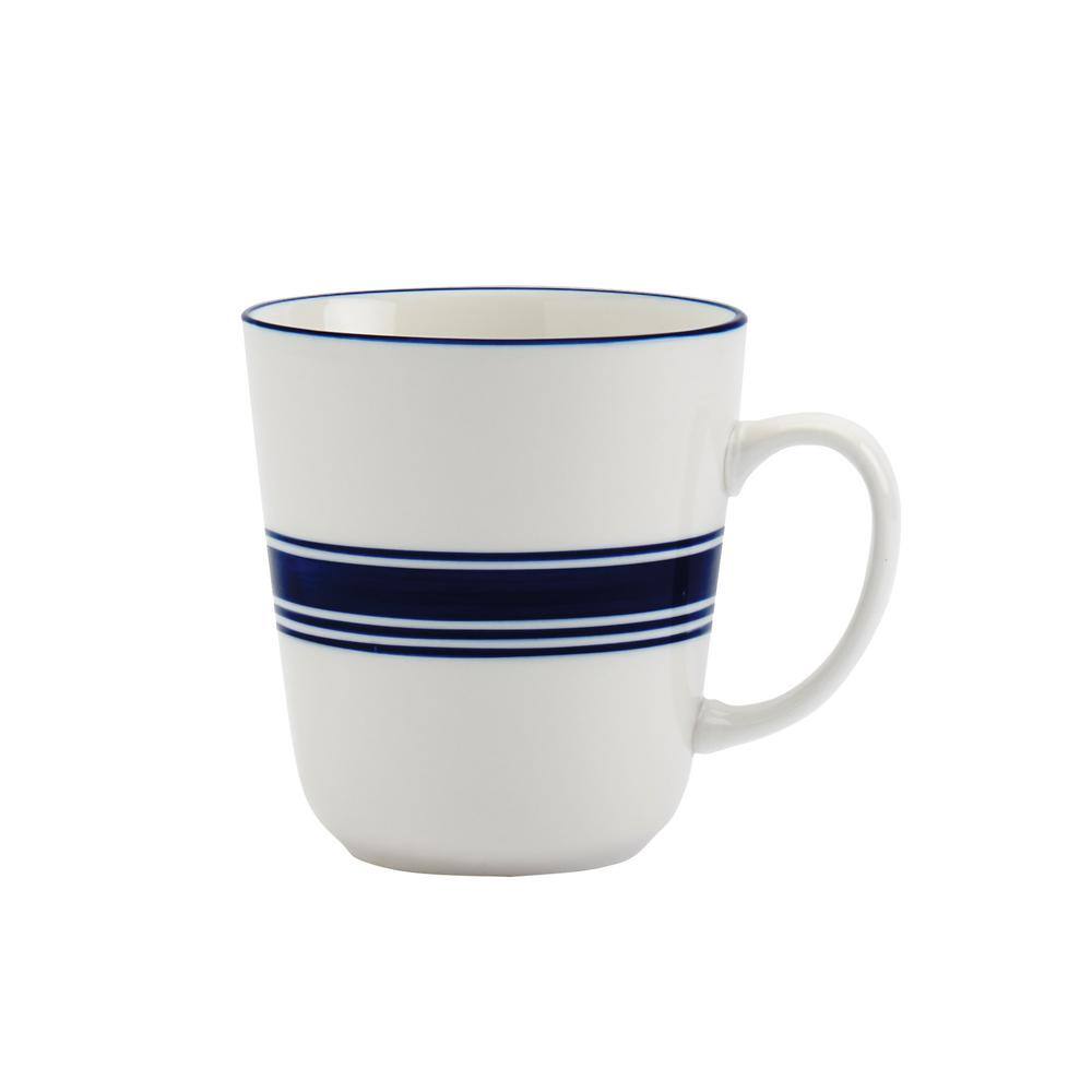 Elegant White and Blue Porcelain Dinnerware Set for 4