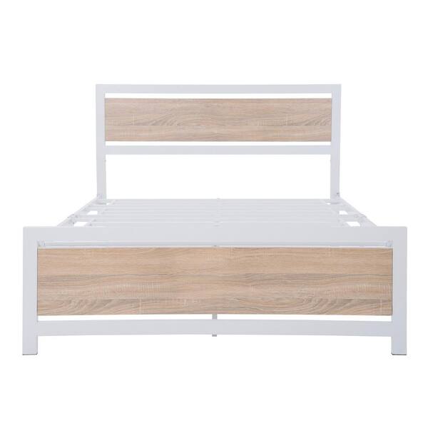 STICKON 77.5 in. W White Full Size Metal Frame Platform Bed