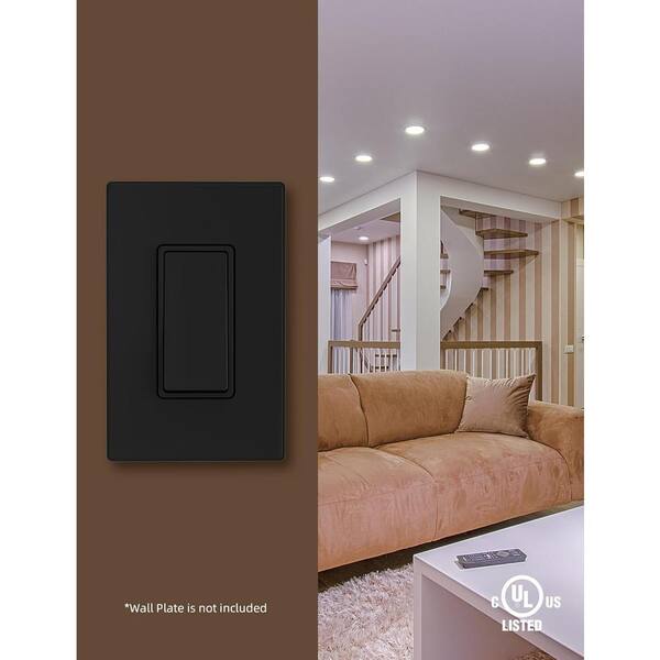 Lukyamzn 15 Amp Self-Grounding Paddle Rocker Light Switch, Matte