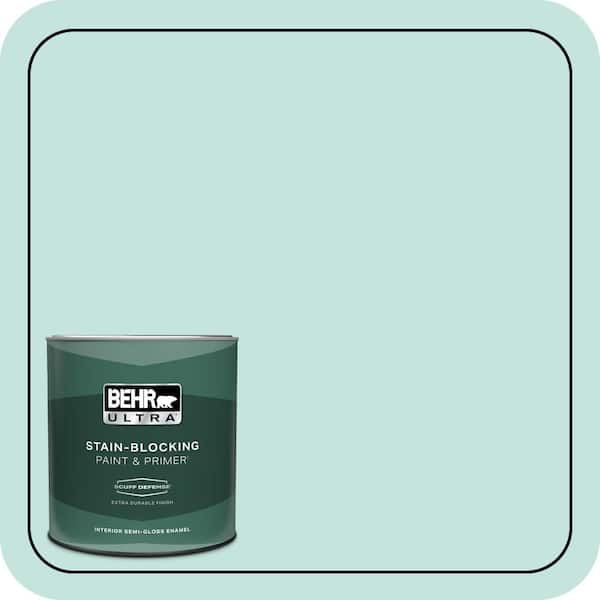 BEHR ULTRA 1 qt. #MQ3-19 Misty Isle Extra Durable Semi-Gloss Enamel Interior Paint & Primer