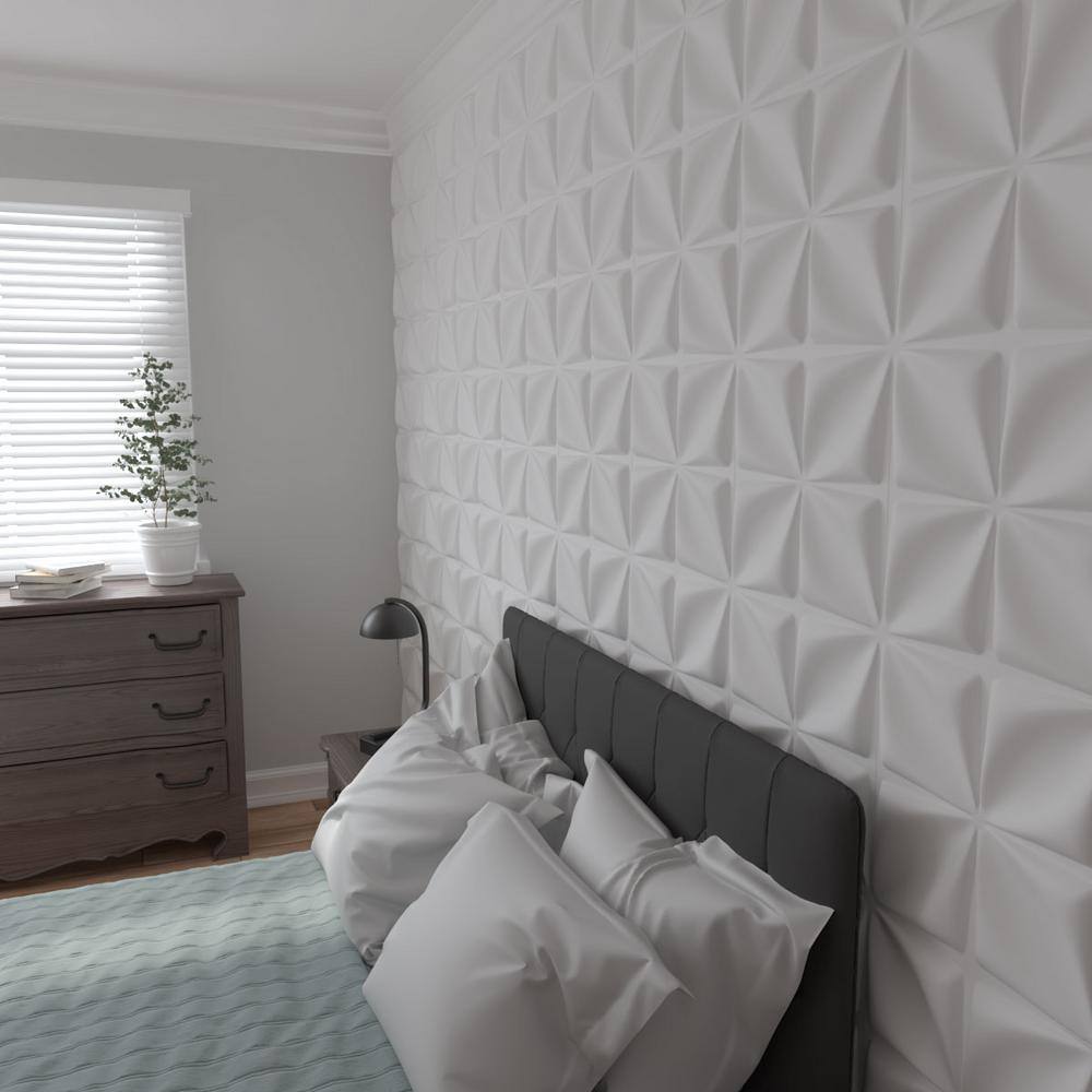 White Textured PVC 3D Decorative Wall Panels Set