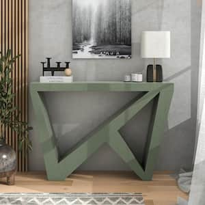 Tara 47.25 in Sage Green Rectangle MDF Console Table with Geometric Design