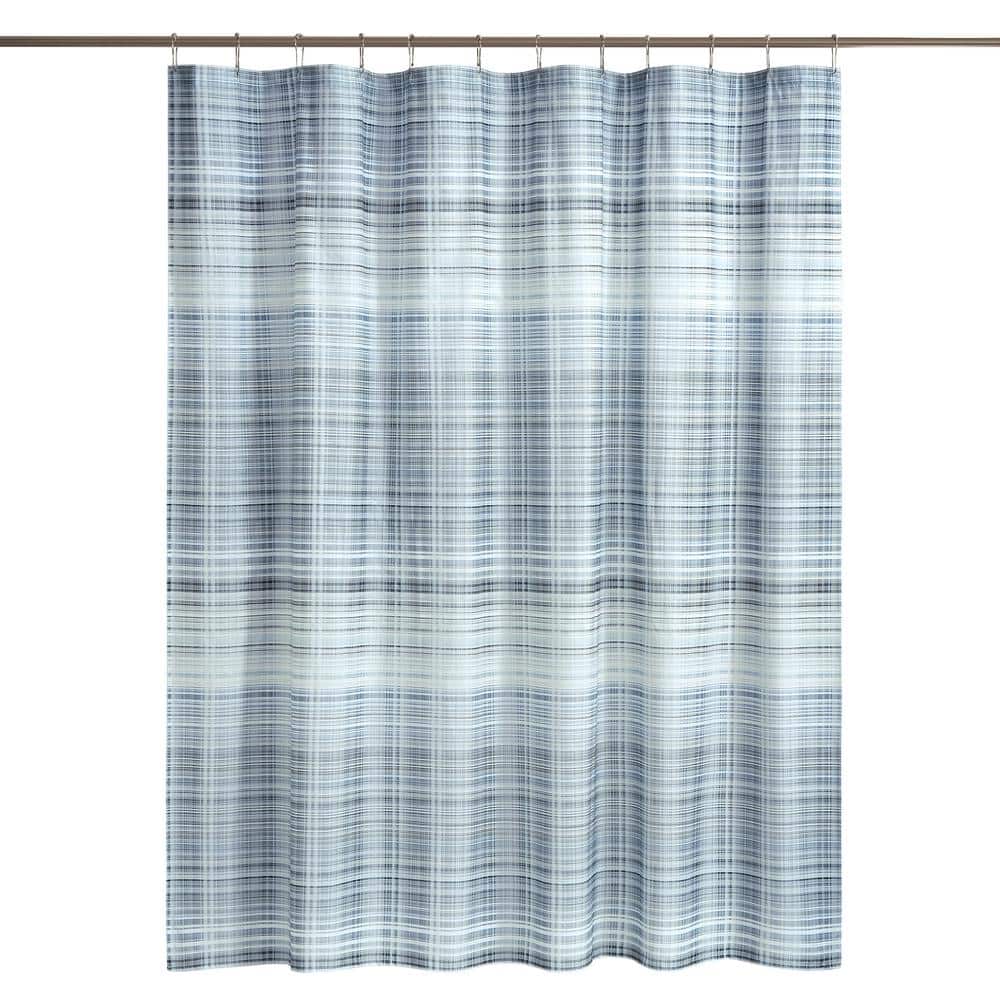 Peyton Blue Cotton Shower Curtain 72 x 72 in.