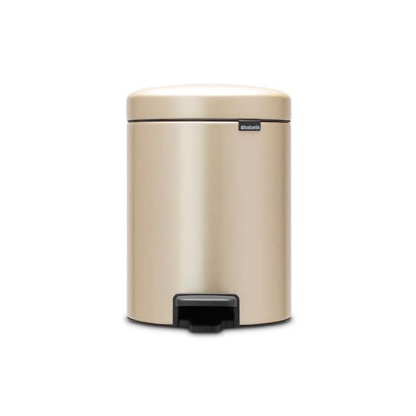 NewIcon 1.3 gal. Champagne Steel Step-On Trash Can