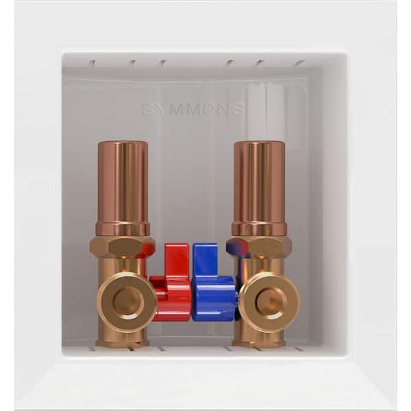 LaundryMate 1/2 in. Washing Machine Valve and Plastic Drain Box with Arrestors and PEX Cold Expansion Adapters