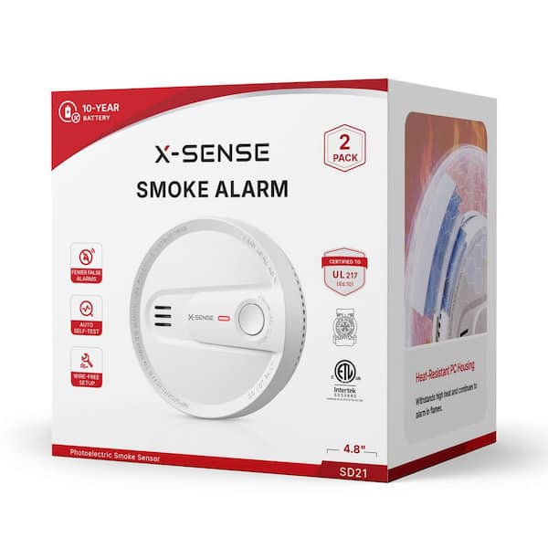 X-SENSE 10-Year Battery Smoke Detectors with Photoelectric Sensor