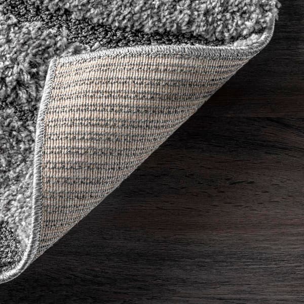 nuLOOM Carolyn Contemporary Curves Shag Dark Gray 6 ft. Square Rug