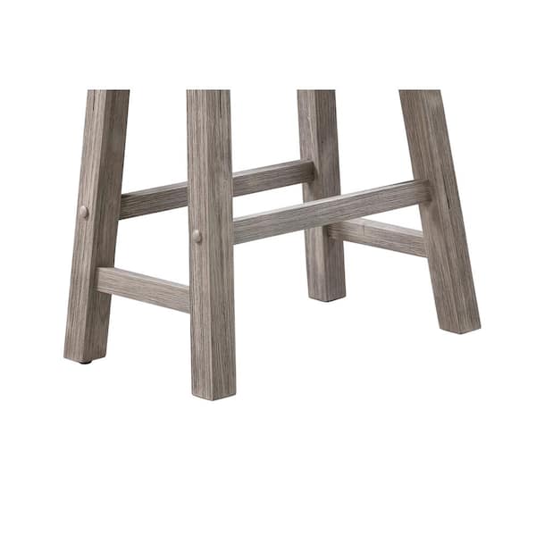 Boraam Sonoma Saddle Set 2 Sgabelli Da Bar In Acacia, Finitura Castagno Spazzolato, Altezza 73,7 Cm, Stile Rustico