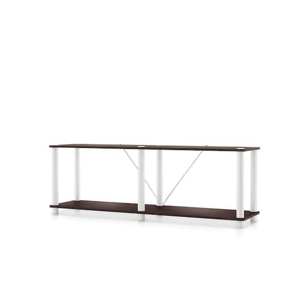 Furniture of America Quincy 16.1 in. Tall Espresso Engineered Wood Wide 2-Shelf Modular Bookcase With Support Rods