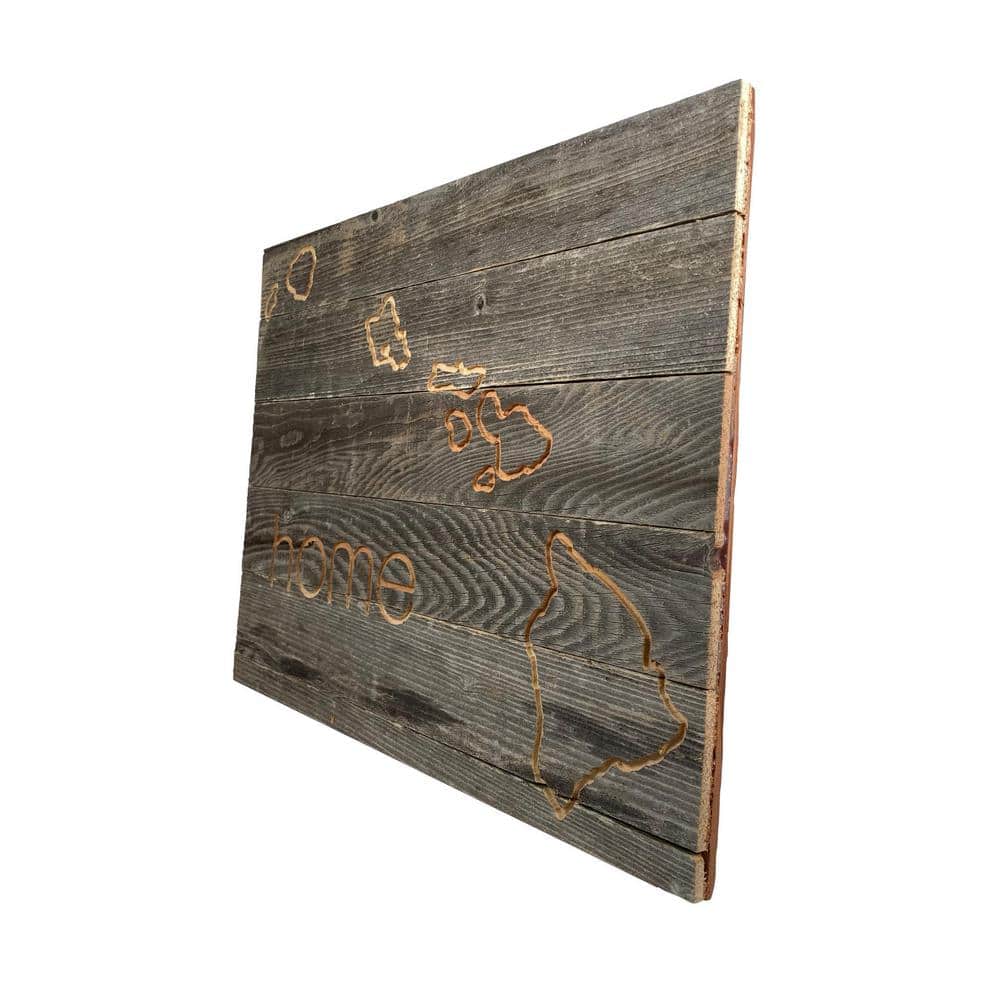Large Rustic Gray Reclaimed Wood Hawaii Wall Sign