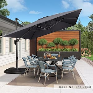 10 ft. x 13 ft. Patio Cantilever Umbrella Aluminum Offset Umbrella with 360° Rotation for Garden Deck Pool, Gray