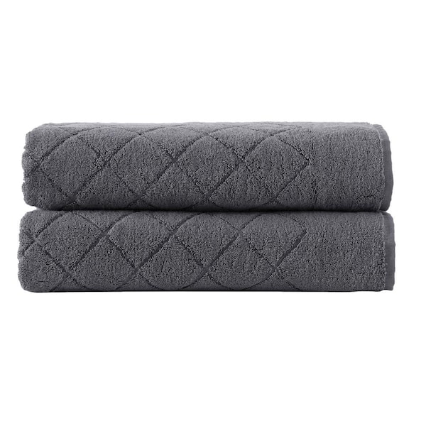 Unbranded Gracious 2-Pieces Anthracite Turkish Cotton Bath Sheets