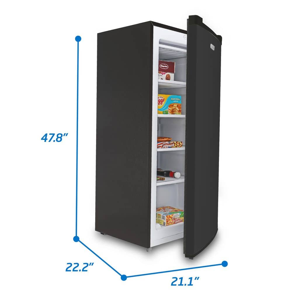 Compact Black 5 Cubic Feet Undercounter Upright Freezer