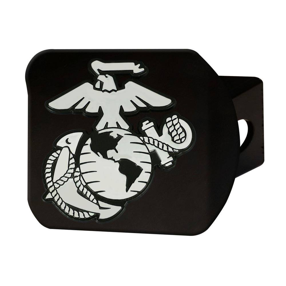 FANMATS U.S. Marines Class III Black Hitch Cover with Chrome