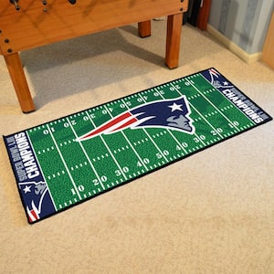 New England Patriots Super Bowl LIII Champions Green 2.5 ft. x 6 ft. Field Runner Area Rug